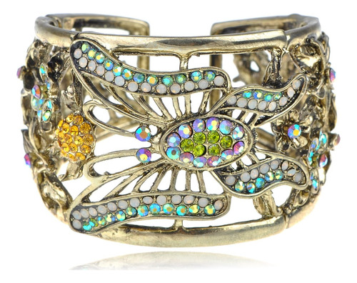 Brazalete De Mariposa Con Diamantes De Imitación De Topacio 