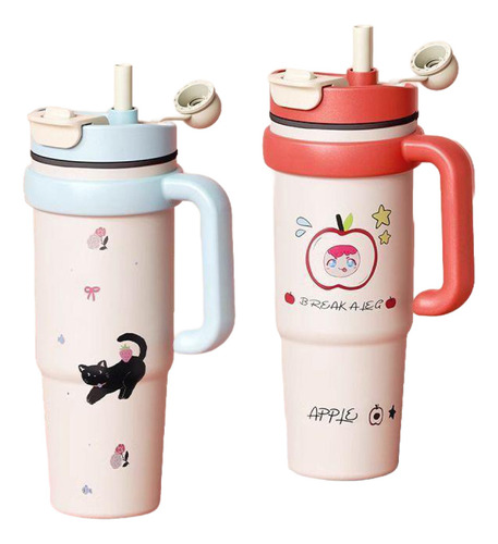 Taza Termo 316 Big Straw De Gran Capacidad Para Niñas