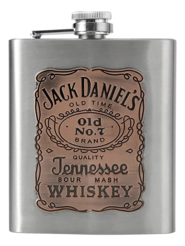 Anfora Licorera De Bolsillo Pachita Acero Inox Jack Daniel's