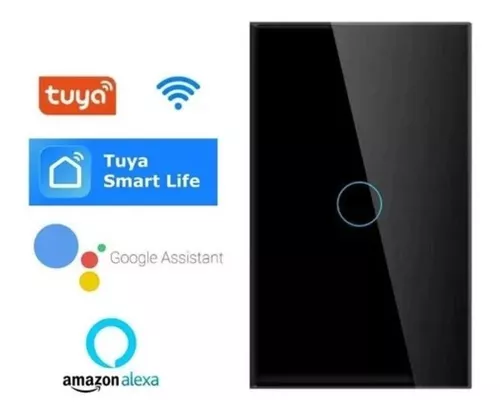 Interruptor Inteligente Negro Wifi Tuya Alexa y Google