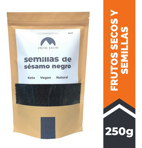 Semillas De Sesamo Negro 250 G Andina Grains