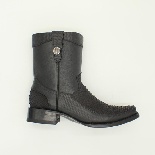 Bota + Cinto Para Hombre En Piel Orión Pitón Color Negro