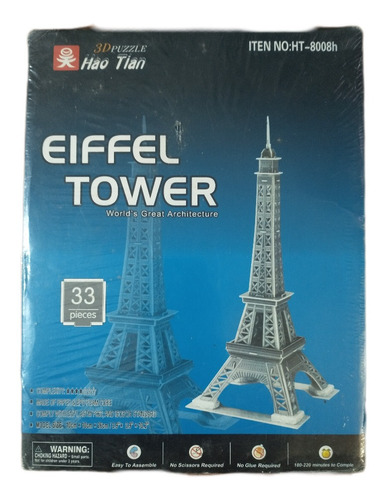 Ht-8008h 3d Puzzle Eiffel Tower, World´s Great Architecture