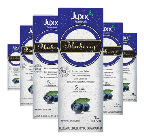 6x Suco De Blueberry Zero Juxx 1 Litro