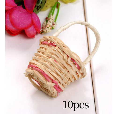 10 Cestas De Flores Tejidas De Mimbre Hechas A Mano,