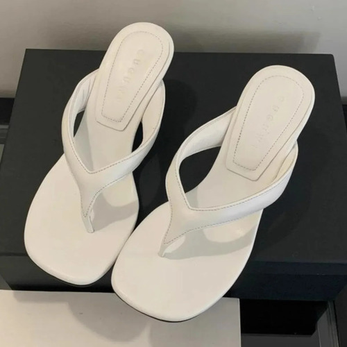 Sandalias De Tacón Alto Estilo Romano Con Punta Cuadrada Par