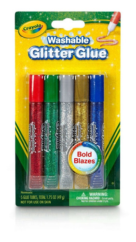 Adhesivo Glitter Crayola T Oficial X 5 Colores Grand