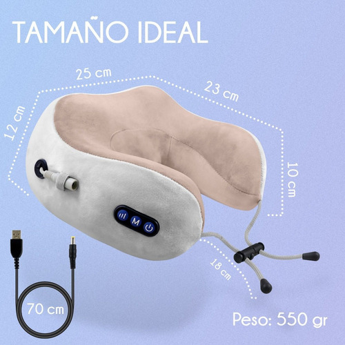 Almohada Masajeador Electrico Cuello Espalda Masaje Muscular Gris Con Café