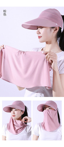 2 Pcs Mujeres Sol Sombrero Cara Máscara Ciclismo Parasol