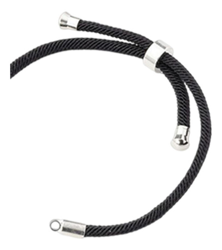 2 X 10 Pulseras De Cordón Trenzado For Hacer Argenta Negra