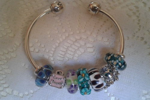 Imagen 9 de 10 de Charm Murano En Plata De Ley 925 Para Pandora O Trollbeads