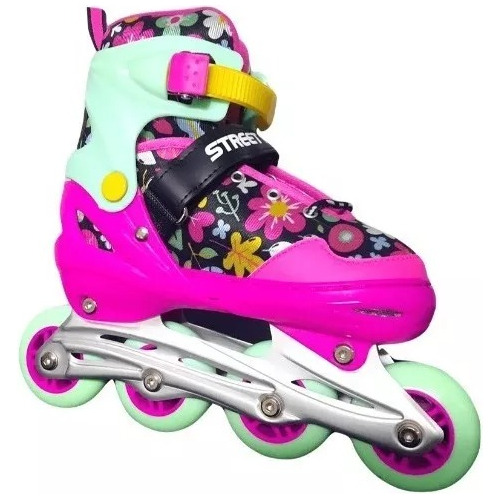 Set Rollers + Protecciones Rosa Street Runner  