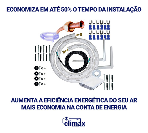 Kit Instalação Ar Inverter 9000/12000 Btus 4m Pp 6 Vias 2.5