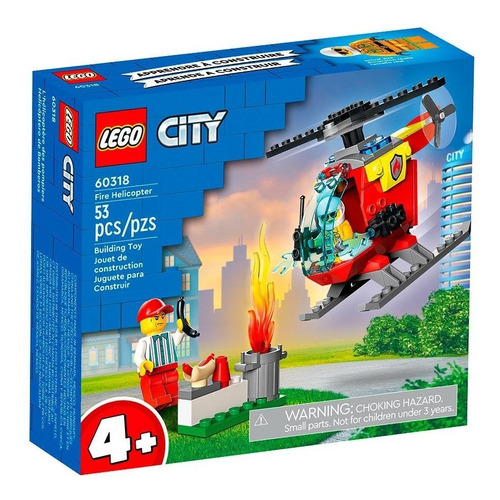 Bloque Lego City Helicóptero De Bomberos 53 Piezas 60318