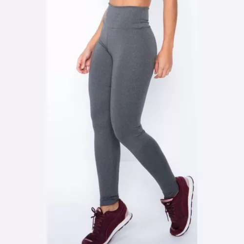 Calça Legging Fitness Não Fica Transparente Suplex Grossa Moda Feminina -  Cinza