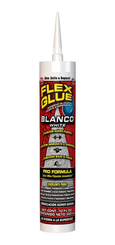 Adhesivo De Caucho Blanco Flex Glue Cartucho 10 Oz