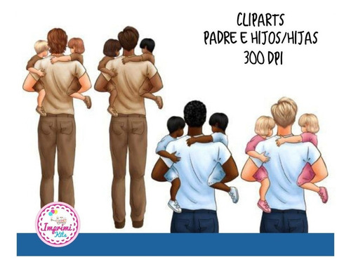 Kit Dia Del Padre Hijos Hijas Cliparts Imprimible Png #4