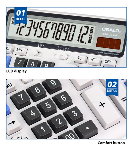Calculadora De Escritorio Pendancy, Pantalla Lcd Extra Grand