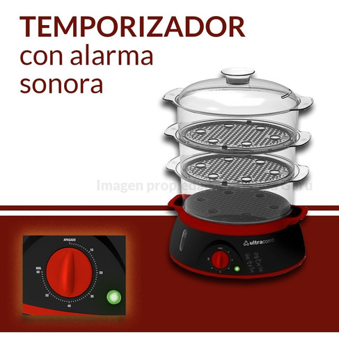 Imagen 6 de 9 de Vaporera Eléctrica Ultracomb 3 Bandejas 900w 8.5lts Vp4603