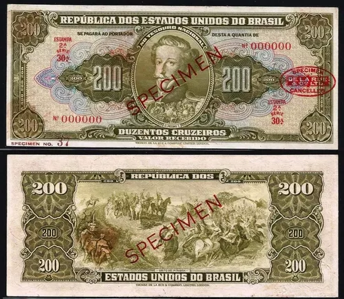 BANCO CENTRAL DO BRASIL 200 DUZENTOS CRUZEIROS UNC! - BB267UXX