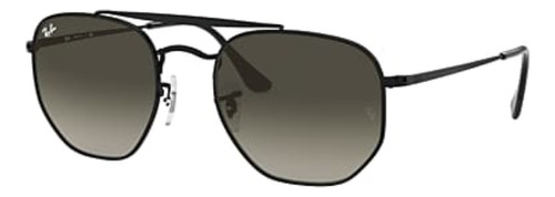 Anteojos de sol Ray-Ban General Marshal Standard con marco de metal color polished black, lente grey degradada, varilla polished black de metal - RB3648