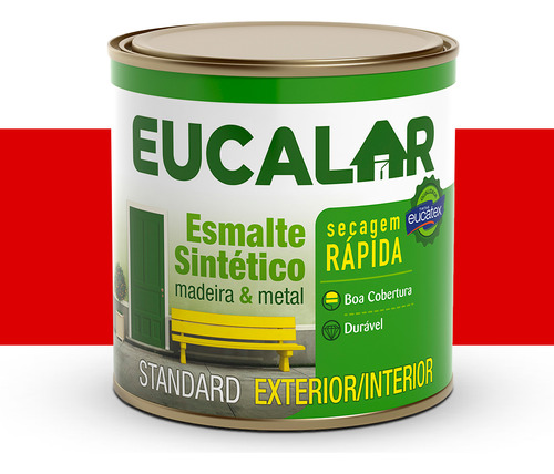 Tinta Esmalte Sintético Eucalar Vermelho 225ml Eucatex