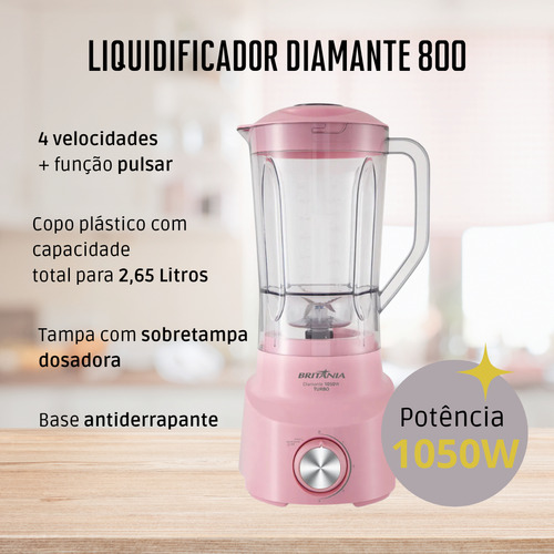 Liquidificador Rosa + Batedeira E Espremedor 220v Rosa