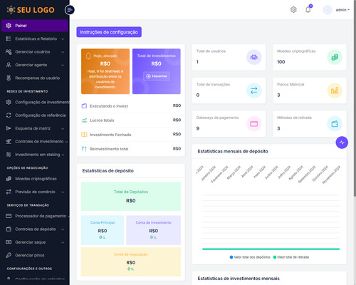 Sistema Para Investimentos Cripto Trading Vários Níveis Php