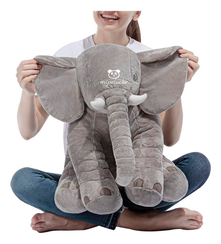 Peluche Elefante Almohada Bebe Niño 60 Cm Cojín 