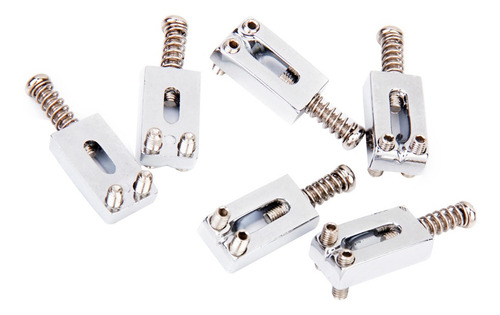 Imagen 10 de 11 de Set 6pcs Sillines De Puente Cromado Para Guitarra Eléctrica