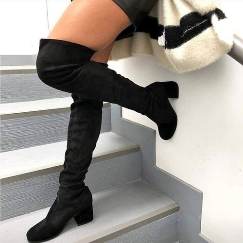 Imagen 2 de 10 de Botas Bucanera Elastizada Gamuza 933 Taco Bajo 6 Cm Invierno