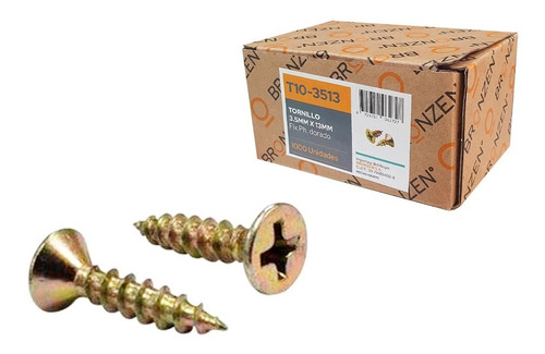 Tornillos 3,5mm X 13mm X 1000 Unidades Bronzen Zincado