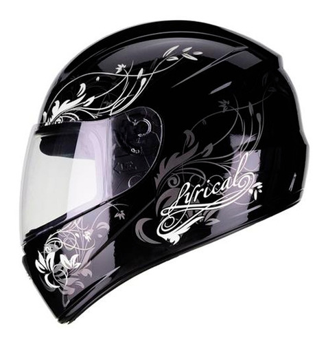 Capacete Fly F9 Lyrical Preto Fosco/branco