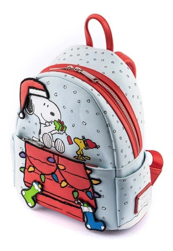 Loungefly Peanuts Gift Giving Snoopy Minibackpack Color Celeste