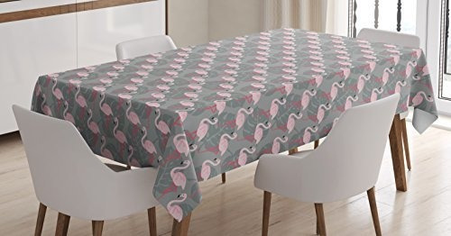 Ambesonne Flamingo Tablecloth, Isla Descolorida Árbol Yr58k