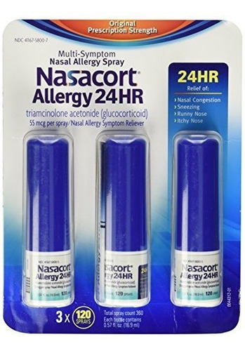 Nasacort Alergy Spray Nasal Sin Goteo Las 24 Horas (120 Pulv