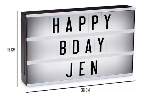 Cartel Luminoso Letrero Led Pizarra Lightbox Letras Y Emoji