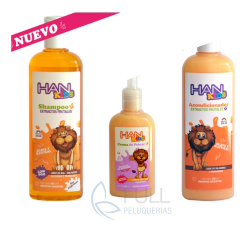 Kit Han Shampoo Acondicionador Crema De Peinar Low Poo Kids