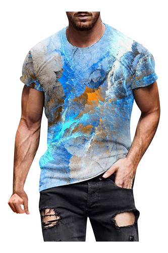 Playera Deportiva Estampada K Para Hombre, Blusa Con Cuello