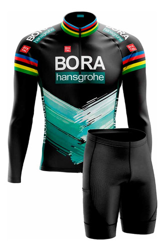 Conjunto Camisa Manga Longa E Bermuda Ciclismo Bora