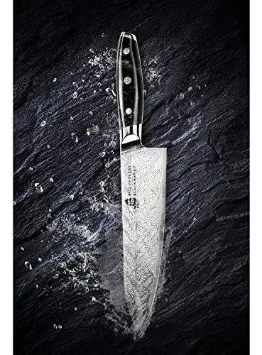 1 cuchillo de Chef de Damasco de 6 pulgadas, acero inoxidable de alto  carbono, afilado, cuchillo de cocina, cuchillo de sushi de carne forjado a  mano