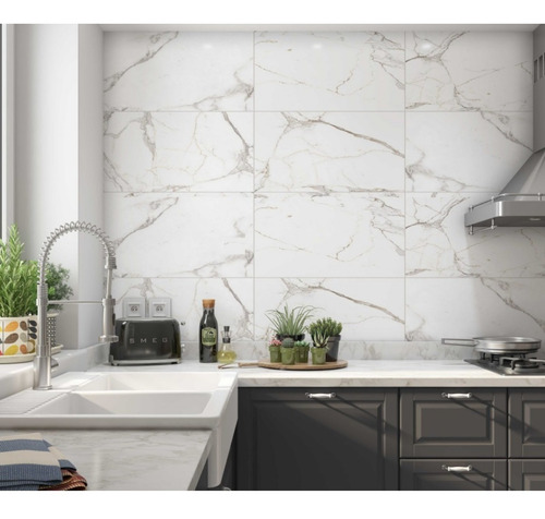 Imagen 3 de 5 de Porcelanico Tendenza 30x62 Alabaster Brillante Recti X M2