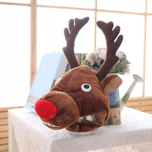 2 Sombreros Navideños De Felpa Con Diseño De Reno, Decoració