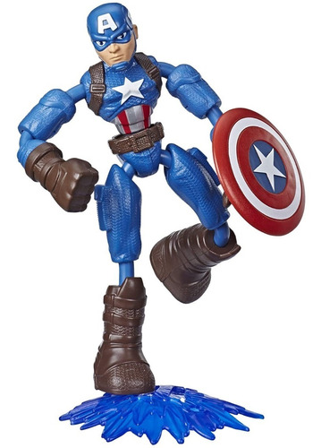 Figura Capitan America Bend & Flex Oficial 15cm Hasbro 