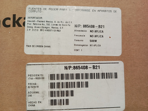 Fuente De Poder Servidor Dl360 Np 865408b21 (Usado)