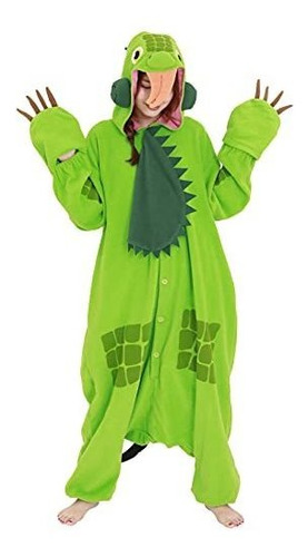 Disfraz Para Hombre Sazac Green Iguana Kigurumi - Mono Mono 