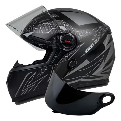 Capacete Fw3 Gt2 Fosco Com Viseira Fumê Extra 