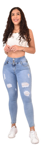 Jeans Dama Pantalones Mujer Corte Colombiano Pompa Maxi Push
