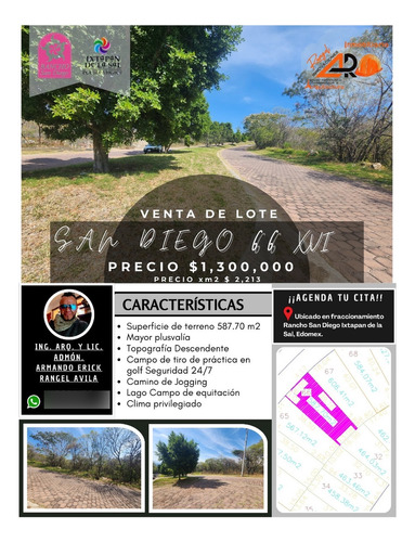 Venta Lote San Diego 66 Mz Xvi Con Todos Los Servicios, Vistas Panorámicas, Proyecto Arquitectónico Incluído En Av Principal Fracc Rancho San Diego Ixtapan De La Sal Edomex