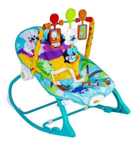 Bouncer Silla Mecedora Starkids Rocker Musical Vibracion Color Verde pingüinos